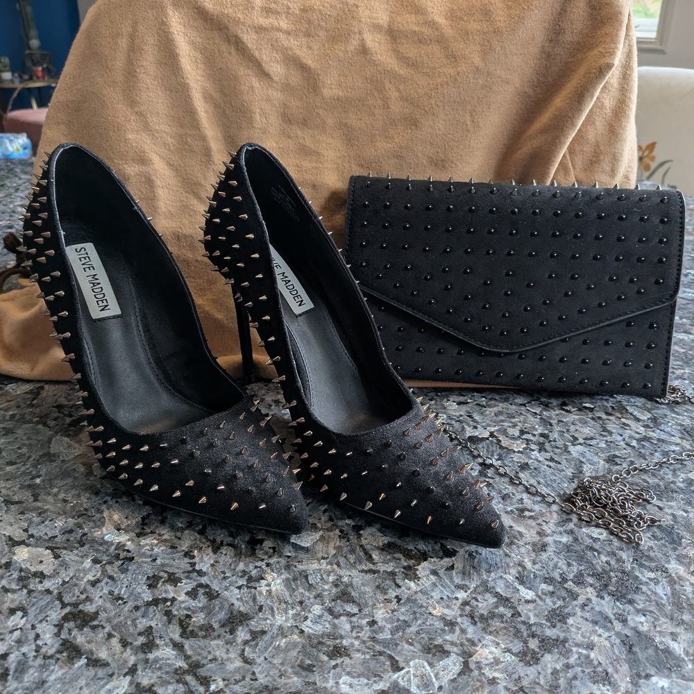 Steve Madden Black Studded Women's Heels